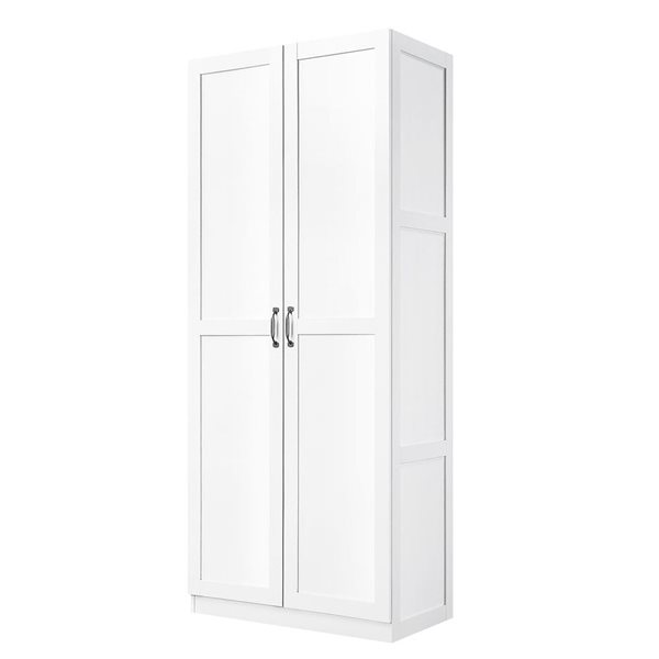 Manhattan Comfort Hopkins Set of 2 White Storage Closet 4.0