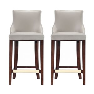 Ensemble de 2 tabourets de bar Shubert Manhattan Comfort en simili cuir gris clair