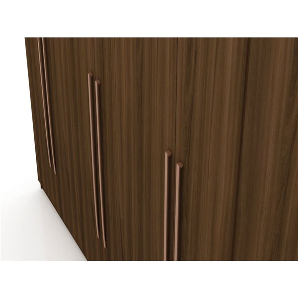 Manhattan Comfort Gramercy Brown Modern Freestanding Wardrobe Armoire Closet