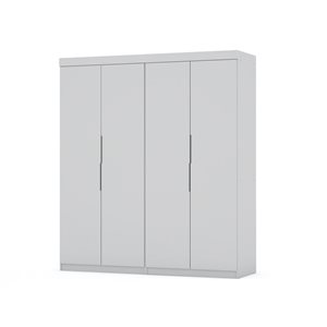 Ensemble de 2 penderies sectionnelles Mulberry Manhattan Comfort blanches avec 4 tiroirs