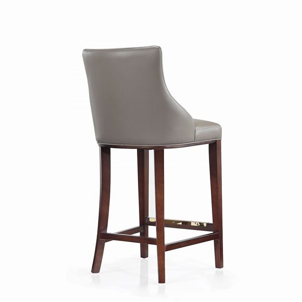 Manhattan Comfort Shubert Set of 2 Dark Taupe Leatherette Upholstered Barstool