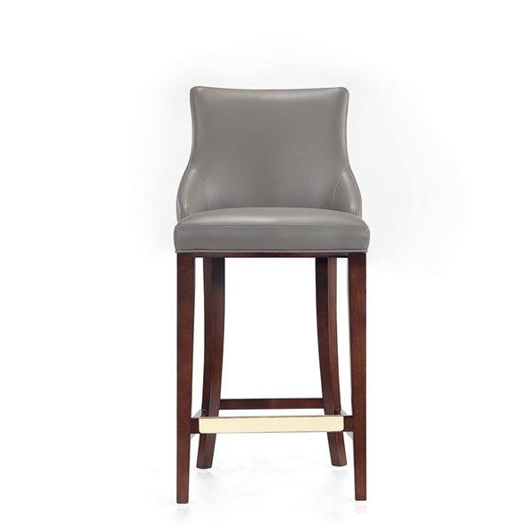 Manhattan Comfort Shubert Dark Taupe Leatherette Upholstered Barstool