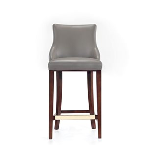 Manhattan Comfort Shubert Dark Taupe Leatherette Upholstered Barstool