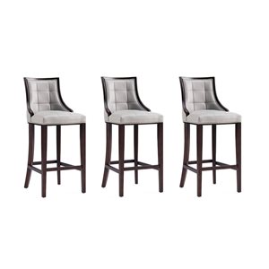 Ensemble de 3 tabourets de bar Manhattan Comfort Fifth Avenue en similicuir gris clair