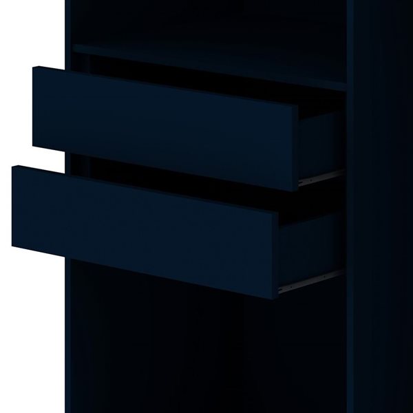 Manhattan Comfort Gramercy Midnight Blue Modern 2-Section Freestanding Wardrobe Armoire Closet