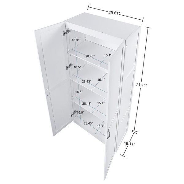 Manhattan Comfort Hopkins White Modern Storage Closet 3.0