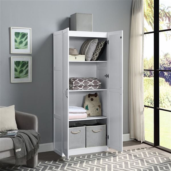 Manhattan Comfort Hopkins White Modern Storage Closet 3.0