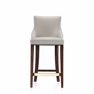 Tabouret de bar Manhattan Comfort Shubert en simili cuir gris clair