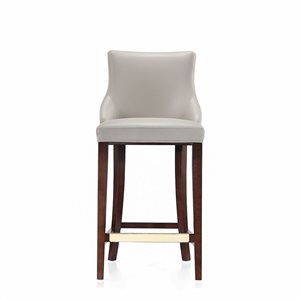 Manhattan Comfort Shubert Light Grey Leatherette Upholstered Barstool