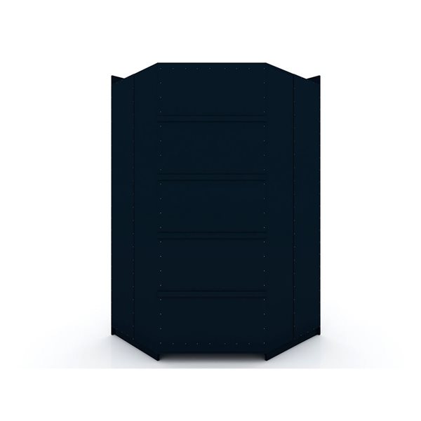 Manhattan Comfort Mulberry Set of 2 Midnight Blue Sectional Modern Corner Wardrobe Closet with 2 Drawers