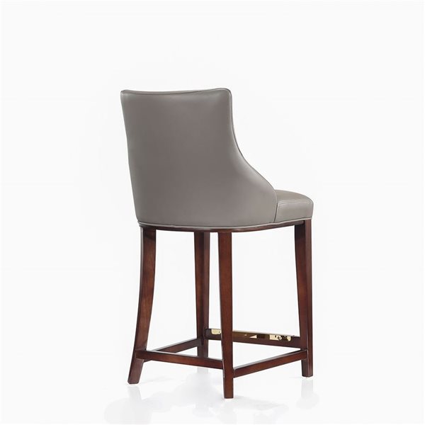 Manhattan Comfort Shubert Dark Taupe Leatherette Upholstered Counter Stool