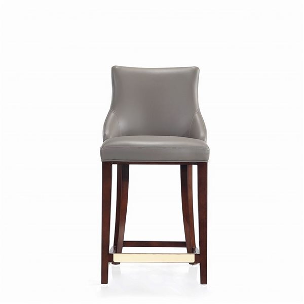 Manhattan Comfort Shubert Dark Taupe Leatherette Upholstered Counter Stool