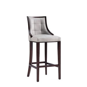 Tabouret de bar Manhattan Comfort Fifth Avenue en similicuir gris clair