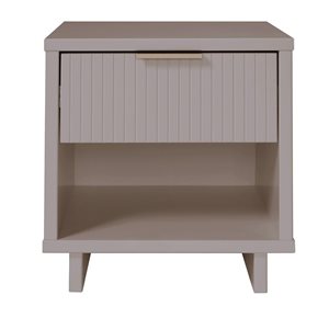 Manhattan Comfort Granville Light Grey Modern Nightstand with 1 Full Extension Drawers