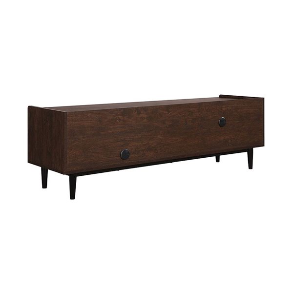 Manhattan Comfort Duane 59.25-in Dark Brown and Black Modern Ribbed TV Stand