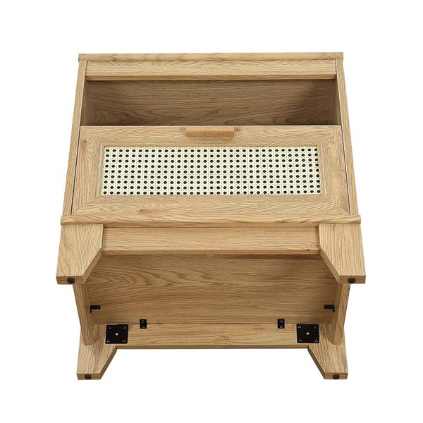 Manhattan Comfort Sheridan Nature Modern Cane Nightstand