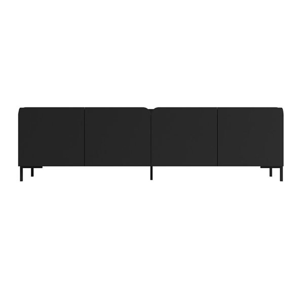 Manhattan Comfort Bogardus 70.86-in Black Mid-Century Modern 4-Shelf TV Stand