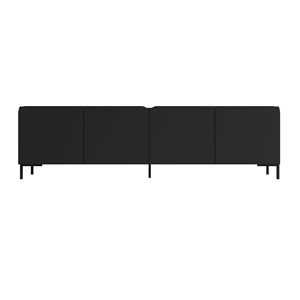 Manhattan Comfort Bogardus 70.86-in Black Mid-Century Modern 4-Shelf TV Stand