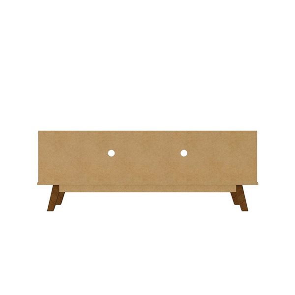 Manhattan Comfort Marcus 62.99-in Rustic Brown Mid-Century Modern TV Stand with Solid Wood Legs