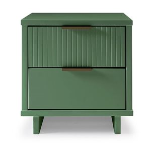 Manhattan Comfort Granville Sage Green Modern Nightstand with 2 Full Extension Drawers