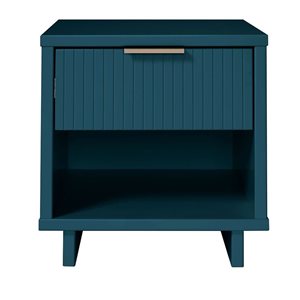 Manhattan Comfort Granville Midnight Blue Modern Nightstand with 1 Full Extension Drawers