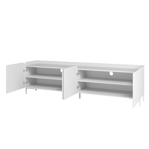 Manhattan Comfort Bogardus 70.86-in White Mid-Century Modern 4-Shelf TV Stand