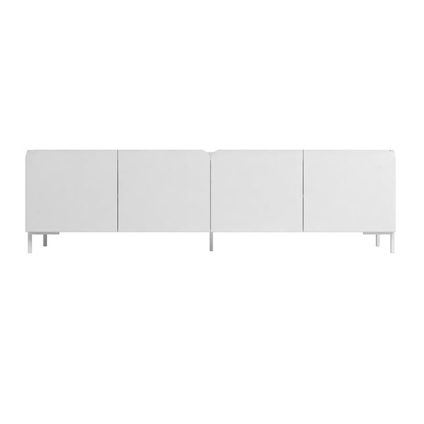 Manhattan Comfort Bogardus 70.86-in White Mid-Century Modern 4-Shelf TV Stand