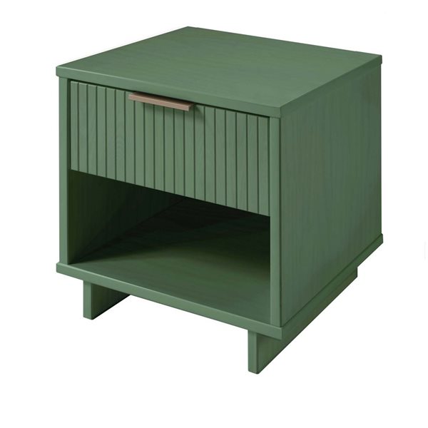 Manhattan Comfort Granville Sage Green Modern Nightstand with 1 Full Extension Drawers