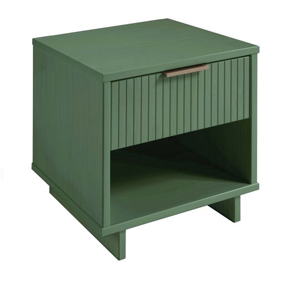 Manhattan Comfort Granville Sage Green Modern Nightstand with 1 Full Extension Drawers