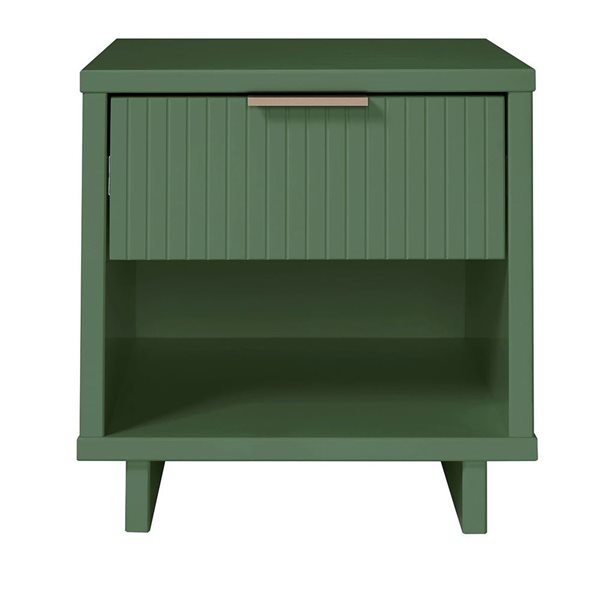 Manhattan Comfort Granville Sage Green Modern Nightstand with 1 Full Extension Drawers