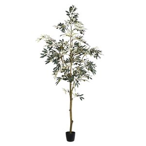 Vickerman 7-ft Artificial Potted Olive Tree