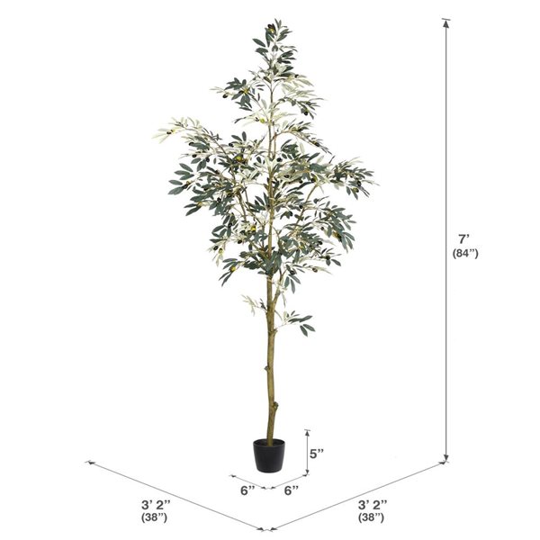 Vickerman 7-ft Artificial Potted Olive Tree