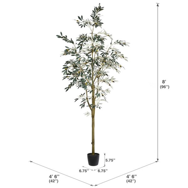 Vickerman 8-ft Artificial Potted Olive Tree