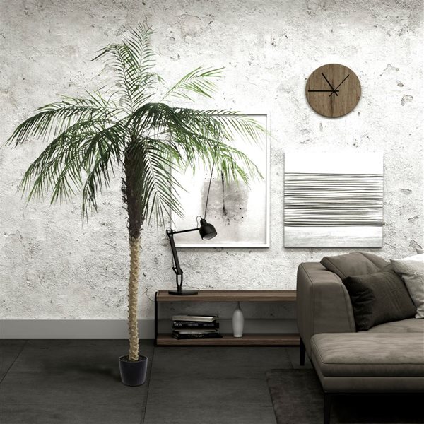 Vickerman 8-ft Artificial Potted Phoenix Palm Tree