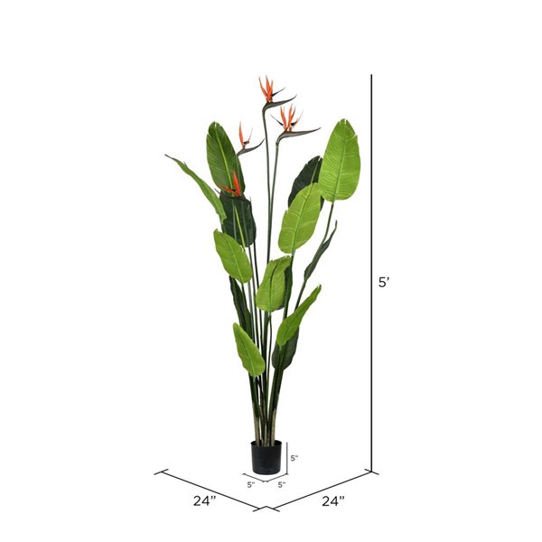 Vickerman 5-ft Artificial Potted Bird of Paradise Palm Tree