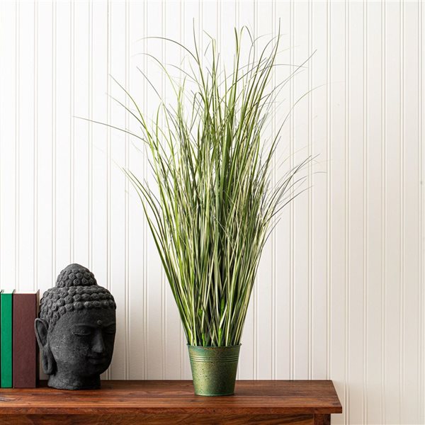 Vickerman 37-in Artificial Potted Native Green Grass