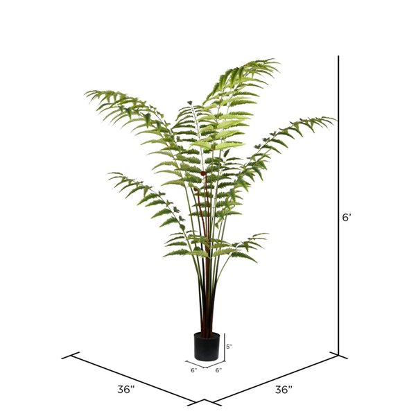 Vickerman 6-ft Artificial Potted Leather Fern