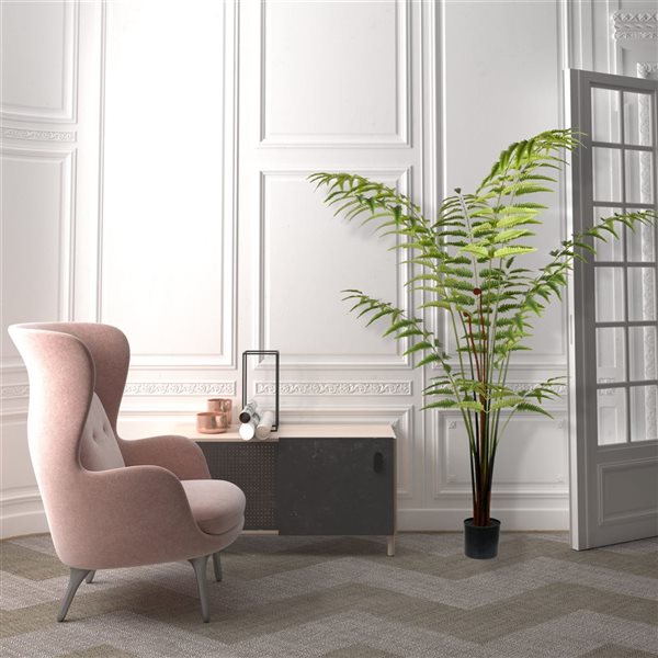 Vickerman 6-ft Artificial Potted Leather Fern