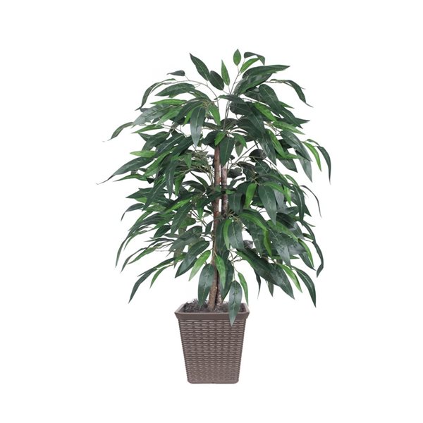 Vickerman 4-ft Artificial Mango Bush in Brown Square Plastic Container