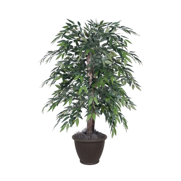 Vickerman 4-ft Artificial Green Smilax Bush in Brown Plastic Container