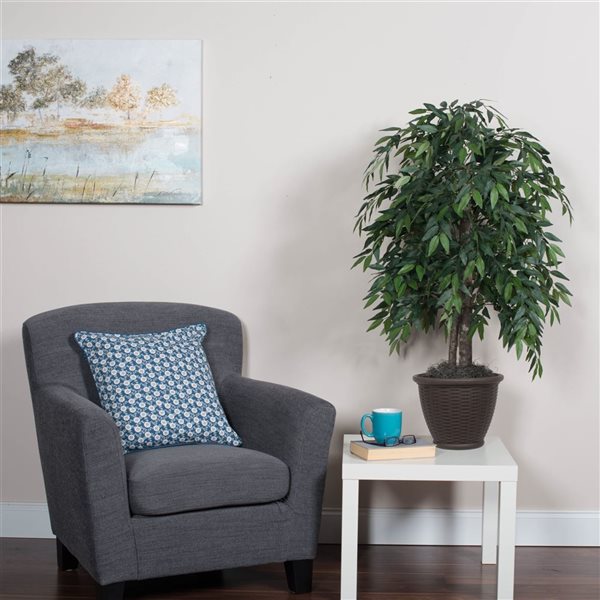 Vickerman 4-ft Artificial Green Smilax Bush in Brown Plastic Container