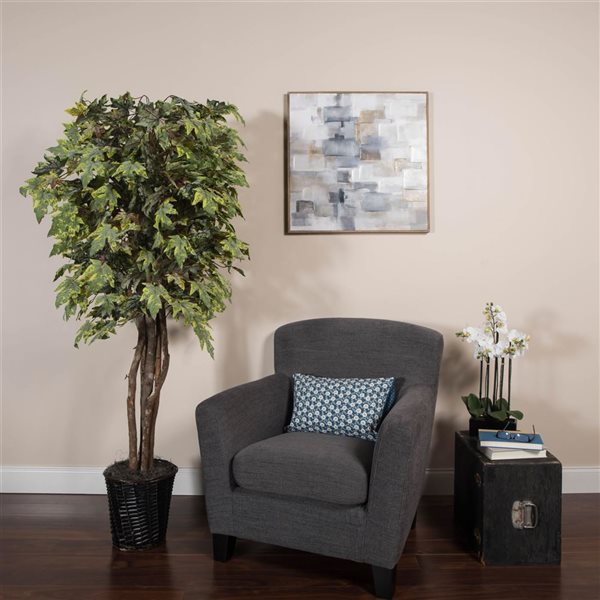 Vickerman 6-ft Artificial Frosted Maple Executive in Rattan Basket