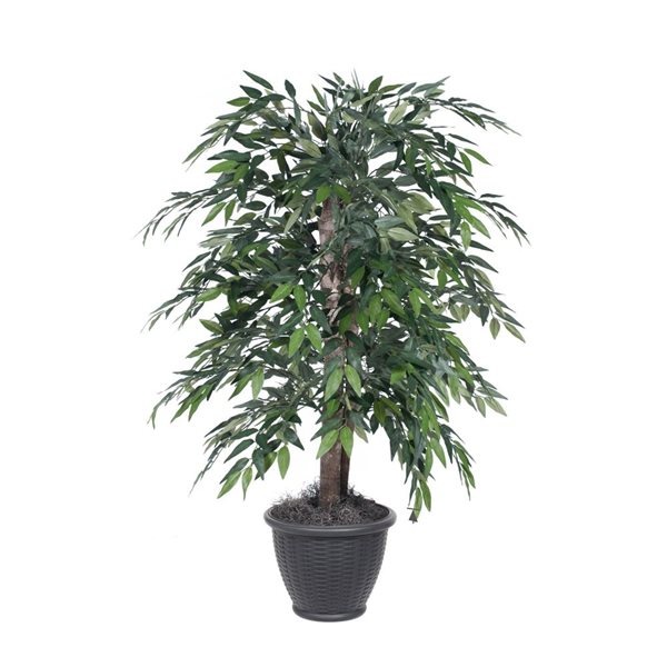Vickerman 4-ft Artificial Green Smilax Bush in Gray Round Plastic Container
