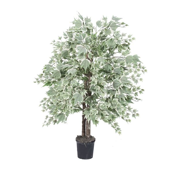 Vickerman 4-ft Artificial Silver Maple Bush in Black Plastic Pot