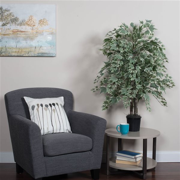 Vickerman 4-ft Artificial Silver Maple Bush in Black Plastic Pot