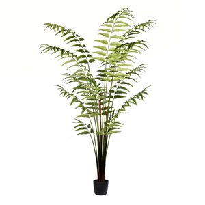 Vickerman 7-ft Artificial Potted Leather Fern