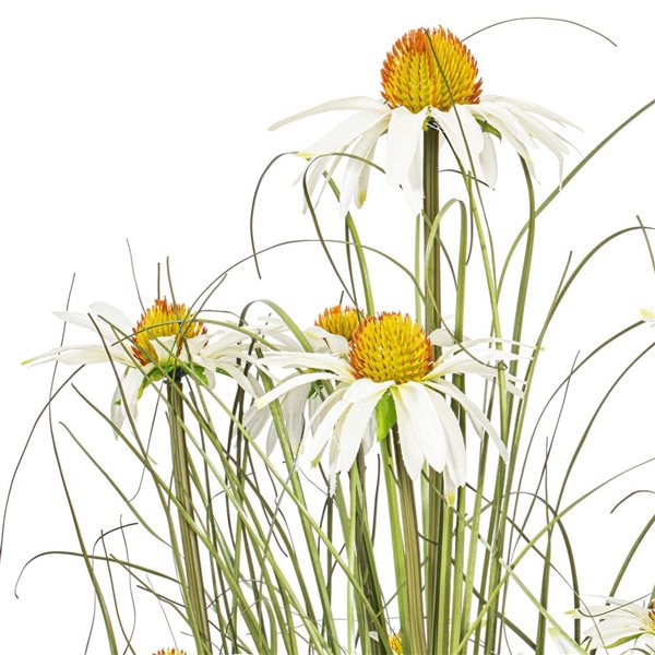 Vickerman 37-in Artificial Potted Green Grass and Daisies