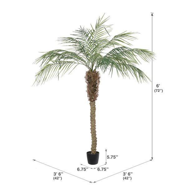 Vickerman 6-ft Artificial Potted Pheonix Palm Tree