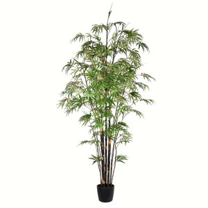 Vickerman 8-ft Artificial Potted Black Japanese Bamboo Tree