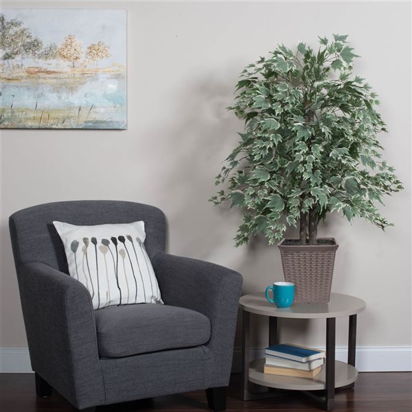 Vickerman 4-ft Artificial Silver Maple Bush in Brown Square Plastic Container